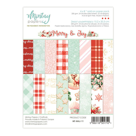 Mintay Papers Merry & Joy - 6x8 Add-On Paper Pad