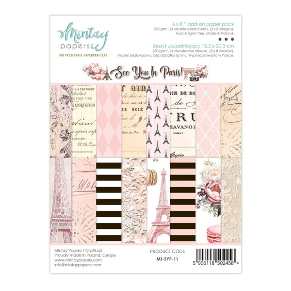 Mintay Papers See You In Paris - 6x8 Add-On Paper Pad