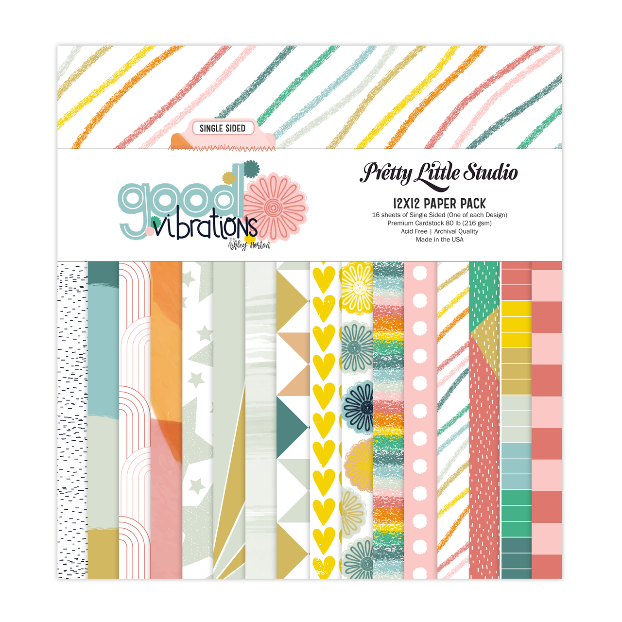 Pretty Little Studio Good Vibrations - 12x12 Paper Pack (Single-Sided)