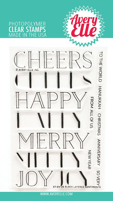 Avery Elle Clear Stamps - Block Layered Sentiments