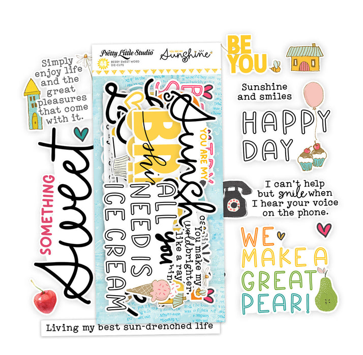 Pretty Little Studio You Are My Sunshine - Berry Sweet Words Die Cuts