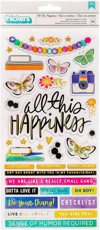 American Crafts Vicki Boutin Color Study - All This Happiness Phrase Thickers