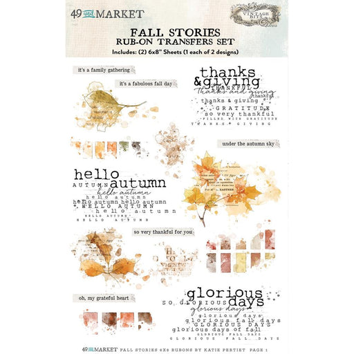 49 & Market Vintage Bits Rub-Ons - Fall Stories