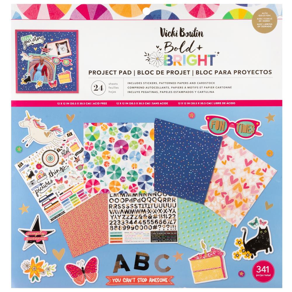 American Crafts Vicki Boutin Bold + Bright - 12x12 Project Pad