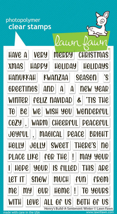 Lawn Fawn Clear Stamps - Henry's Build A Sentiment Winter