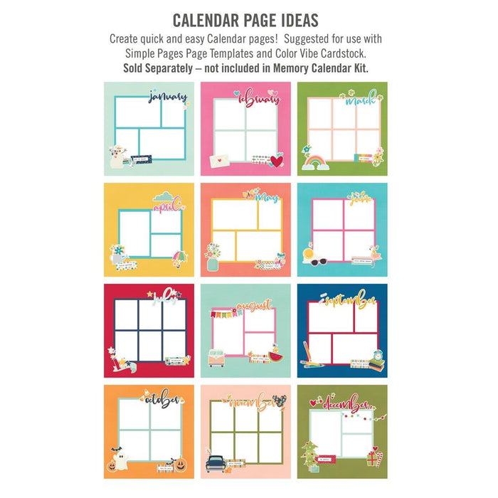 Simple Stories Color Vibe - 12 Month Memory Calendar