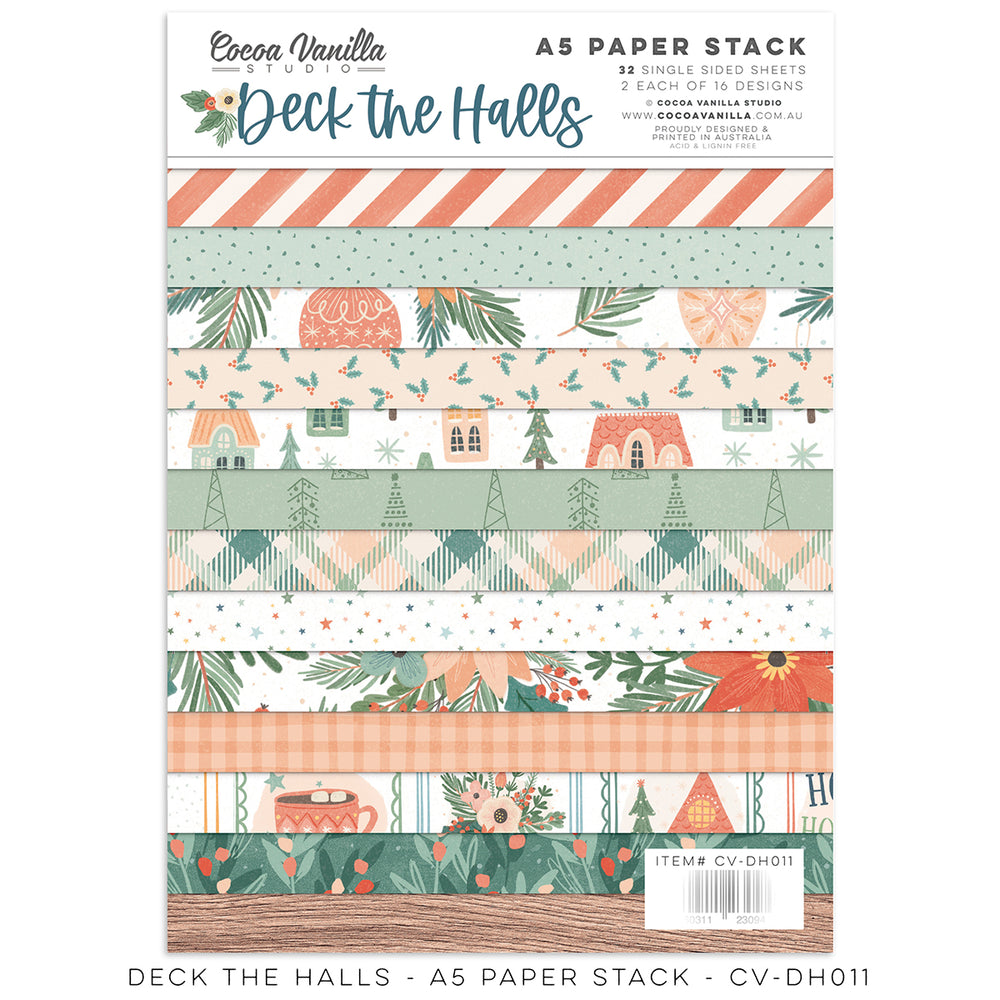 Cocoa Vanilla Studio Deck The Halls - A5 Paper Stack