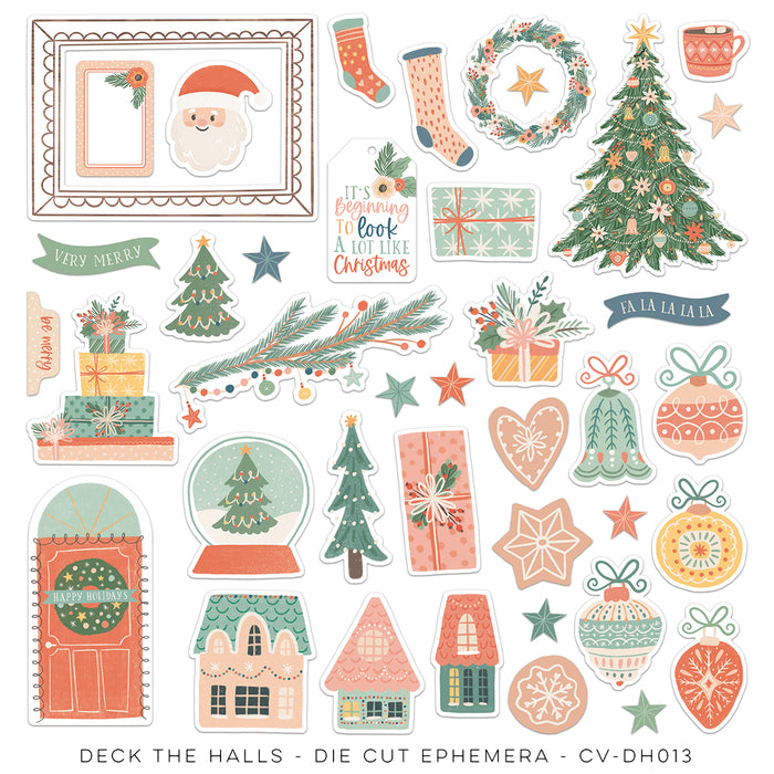 Cocoa Vanilla Studio Deck The Halls - Die-Cut Ephemera