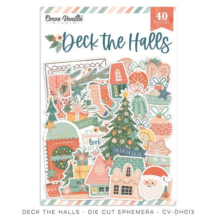 Cocoa Vanilla Studio Deck The Halls - Die-Cut Ephemera