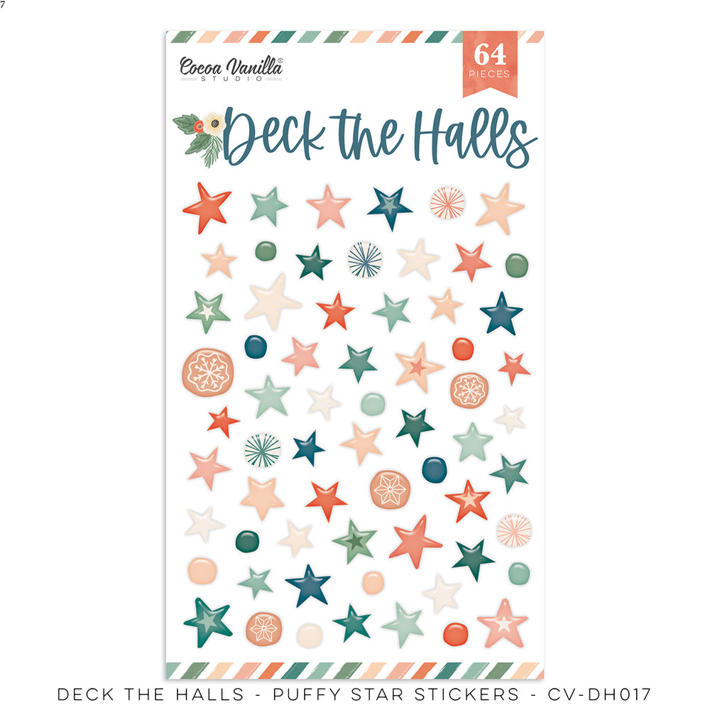 Cocoa Vanilla Studio Deck The Halls - Puffy Stickers