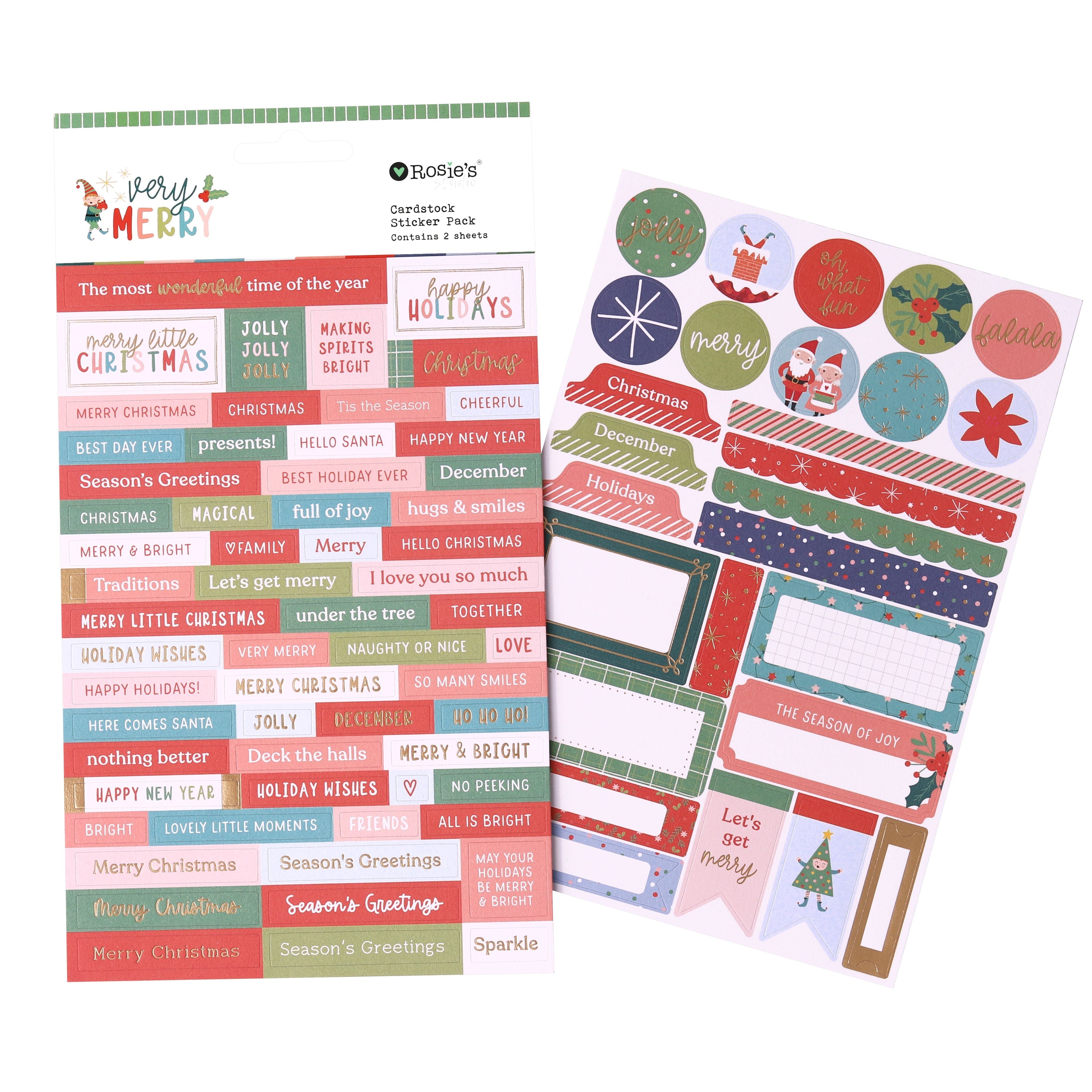 Rosie's Studio Very Merry - Cardstock Sticker Pack