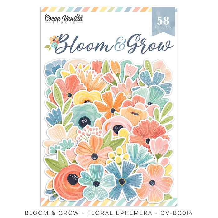 Cocoa Vanilla Studio Bloom & Grow - Floral Die-Cut Ephemera