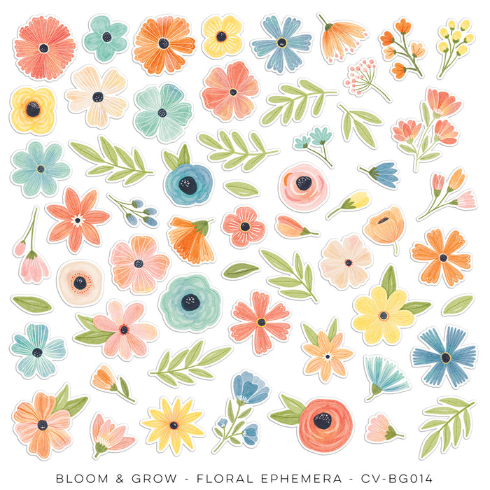 Cocoa Vanilla Studio Bloom & Grow - Floral Die-Cut Ephemera