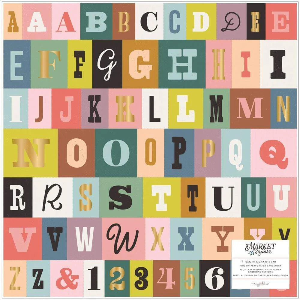 American Crafts Maggie Holmes Market Square - Letterpress Foiled Speciality Paper