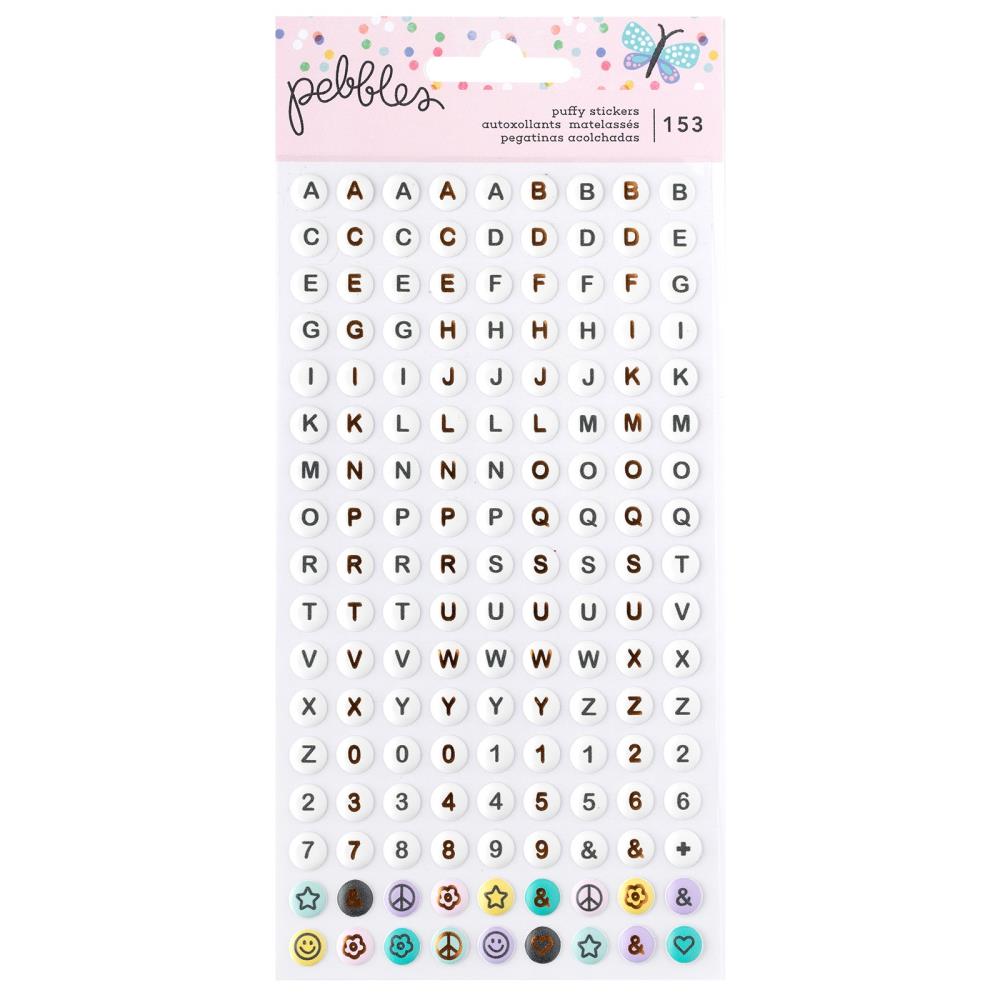 Pebbles Cool Girl - Alpha Puffy Stickers