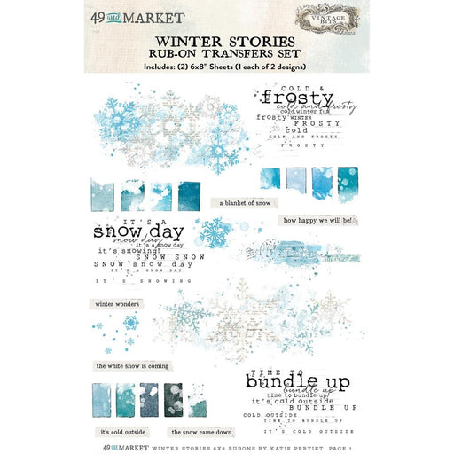 49 & Market Vintage Bits Rub-Ons - Winter Stories