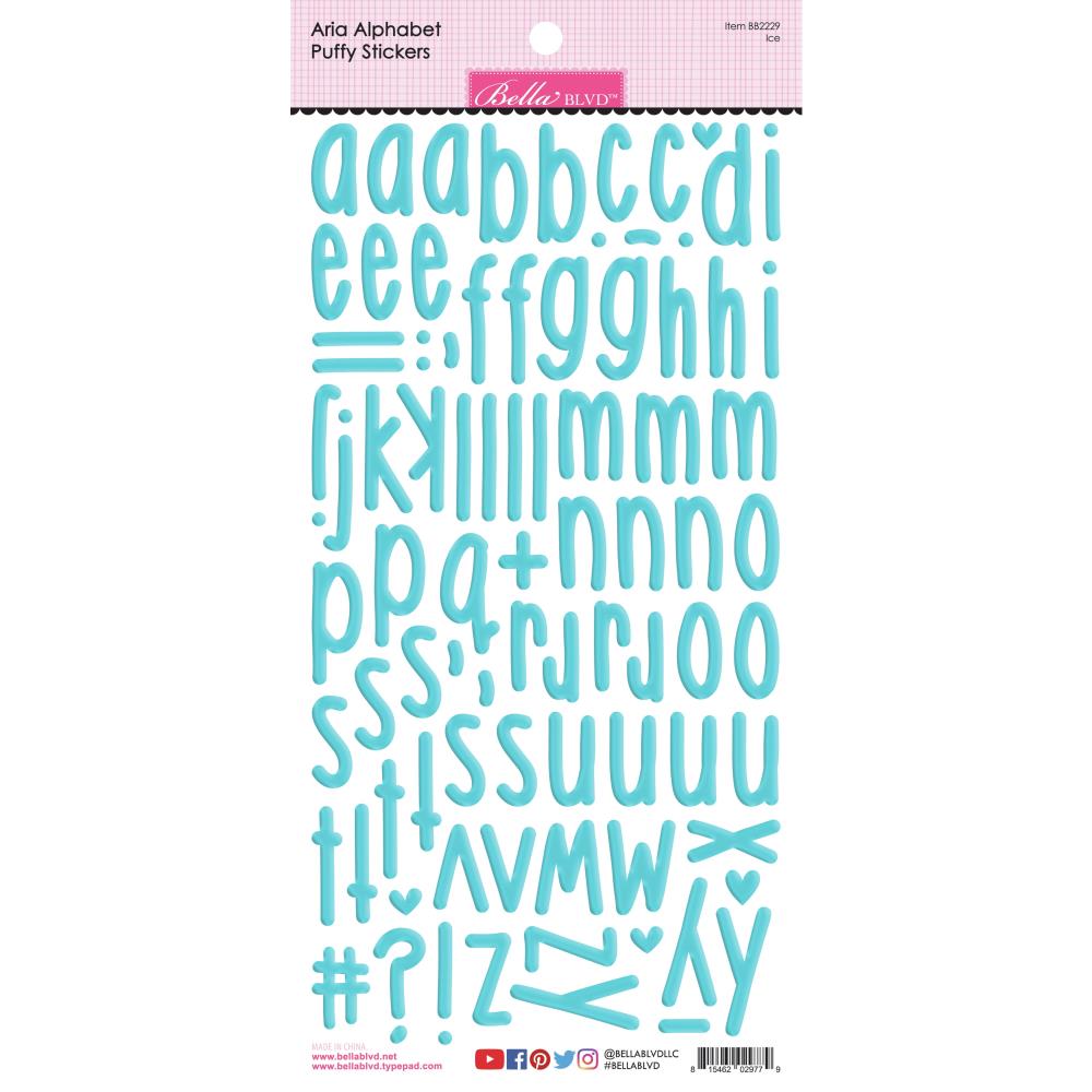 Bella Blvd Aria Puffy Alphabet Stickers - Ice