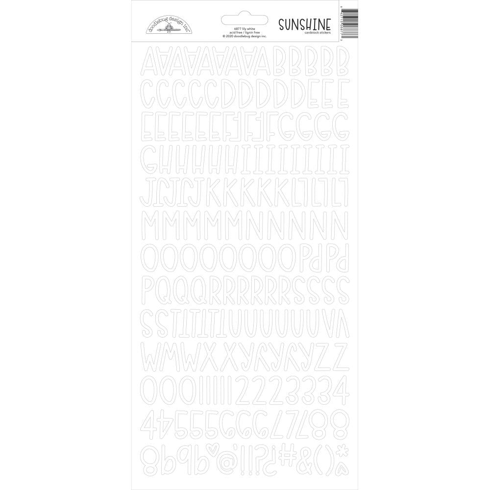 Doodlebug Sunshine Alphabet Stickers - Lily White