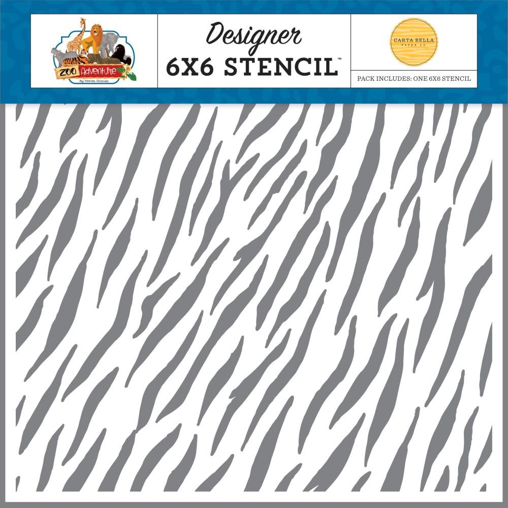 Carta Bella Zoo Adventure - Zebra Stencil