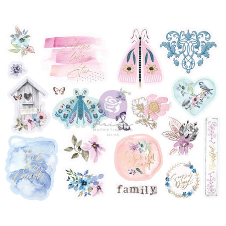 Prima Watercolor Floral - Chipboard Stickers