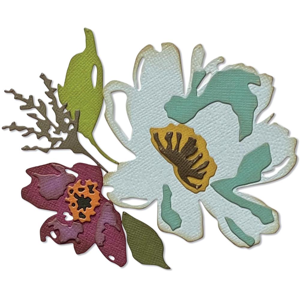 Sizzix Tim Holtz Alterations Thinlits Die - Brushstroke Flowers #3