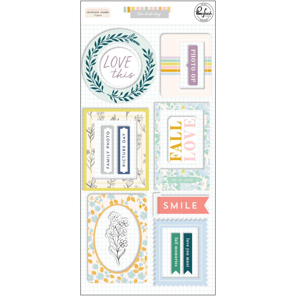Pinkfresh Studio The Best Day - Chipboard Frames
