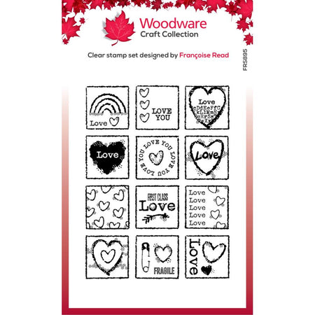 Woodware Clear Magic Stamp - Love Squares