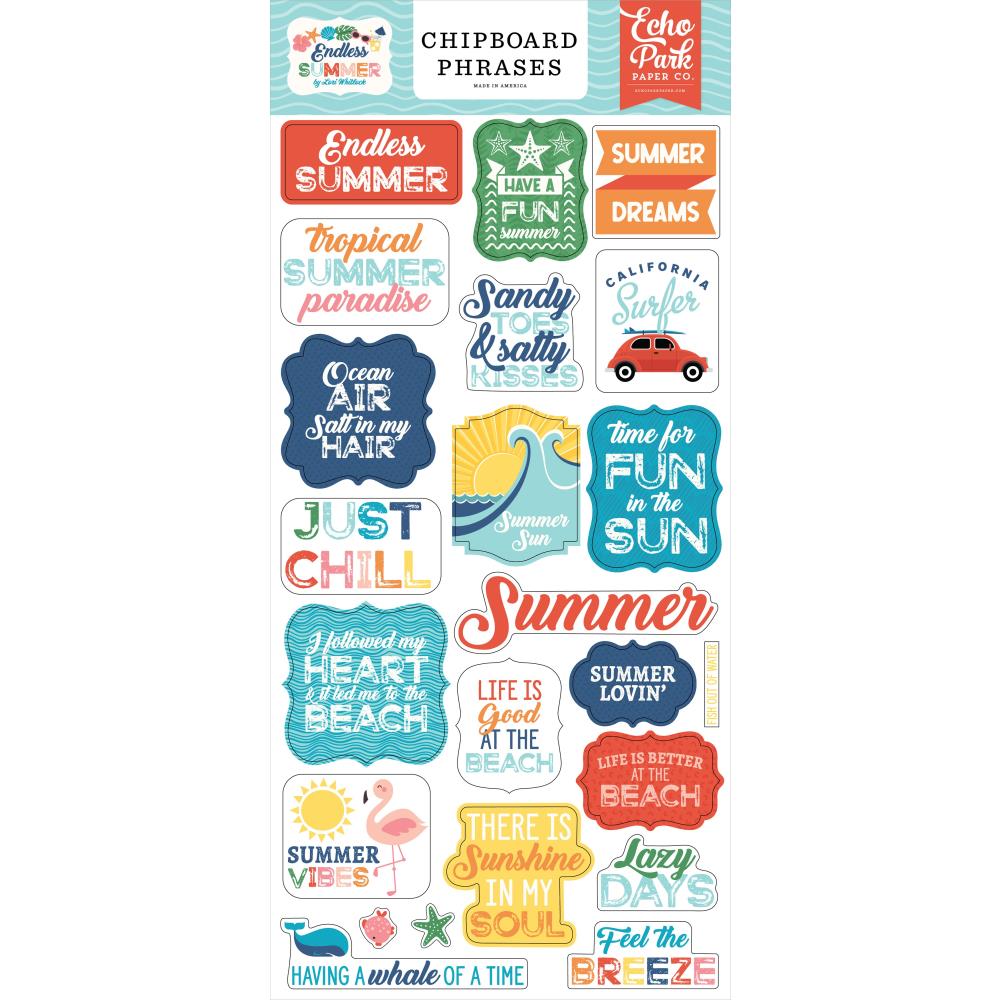 Echo Park Endless Summer - Chipboard Phrases