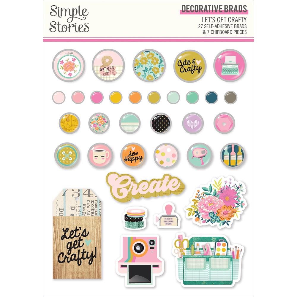 Simple Stories Let's Get Crafty - Decorative Brads