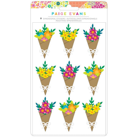 American Crafts Paige Evans Splendid - Dimensional Bouquet Stickers