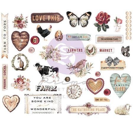 Prima Farm Sweet Farm - Chipboard Stickers