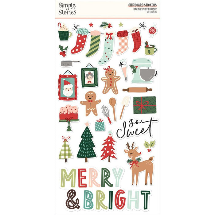 Simple Stories Baking Spirits Bright - Chipboard Stickers