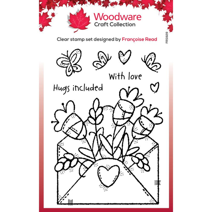 Woodware Clear Magic Stamp - Flower Envelope