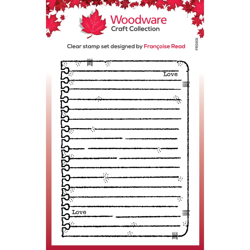 Woodware Clear Magic Stamp - Scrap Note Book Page