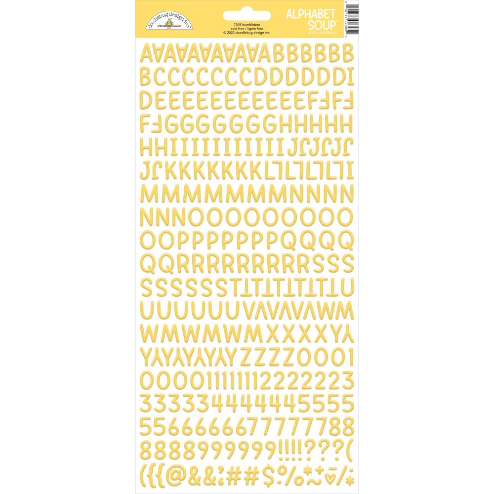 Doodlebug Design Alphabet Soup Puffy Stickers - Bumblebee