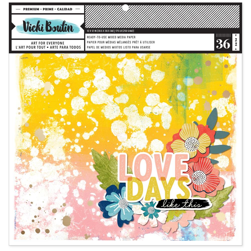 American Crafts Vicki Boutin Print Shop - 12x12 Painted Backgrounds Paper Pad