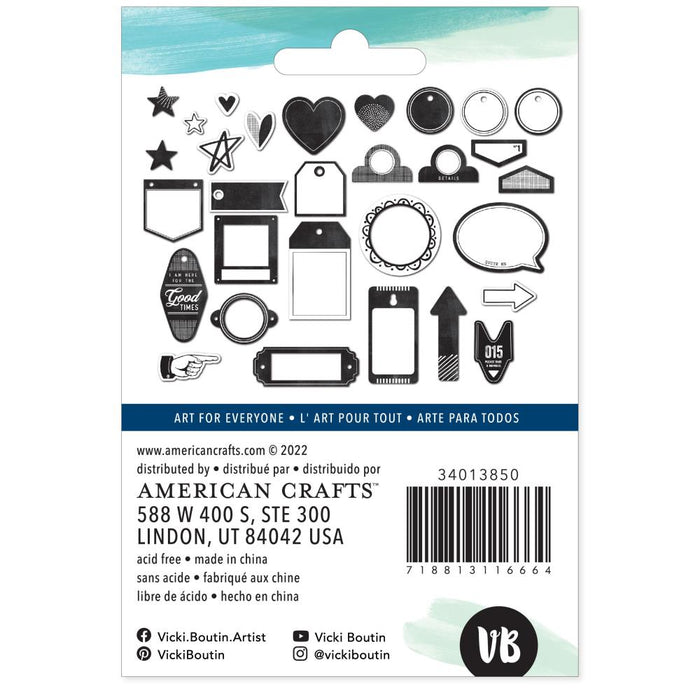 American Crafts Vicki Boutin Print Shop - Mixed Chipboard Shapes