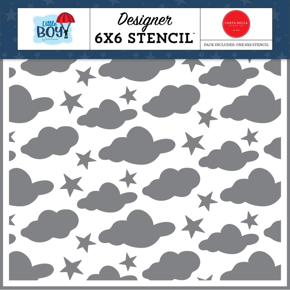 Carta Bella Little Boy - Cool Clouds & Stars Stencil