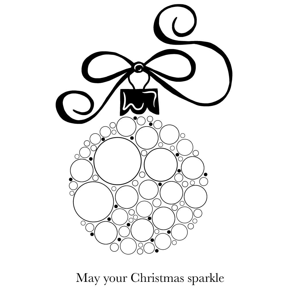 Woodware Clear Magic Stamp - Big Bubble Bauble Curly Ribbon