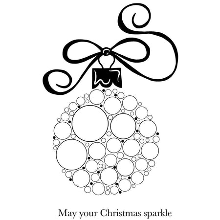 Woodware Clear Magic Stamp - Big Bubble Bauble Curly Ribbon