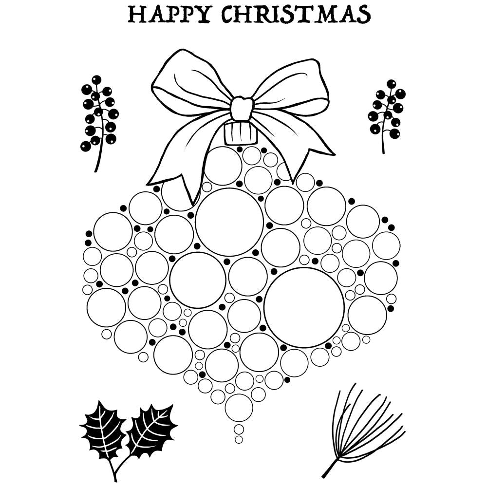 Woodware Clear Magic Stamp - Big Bubble Bauble Twigs & Berries