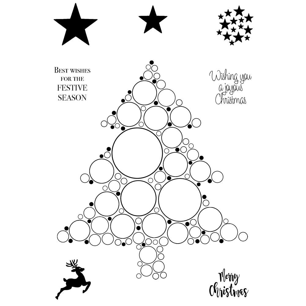 Woodware Clear Magic Stamp - Big Bubble Christmas Tree