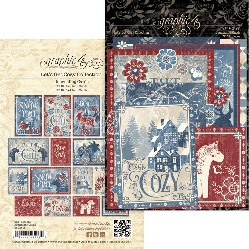 Graphic 45 Let's Get Cozy - Journaling & Ephemera Cards