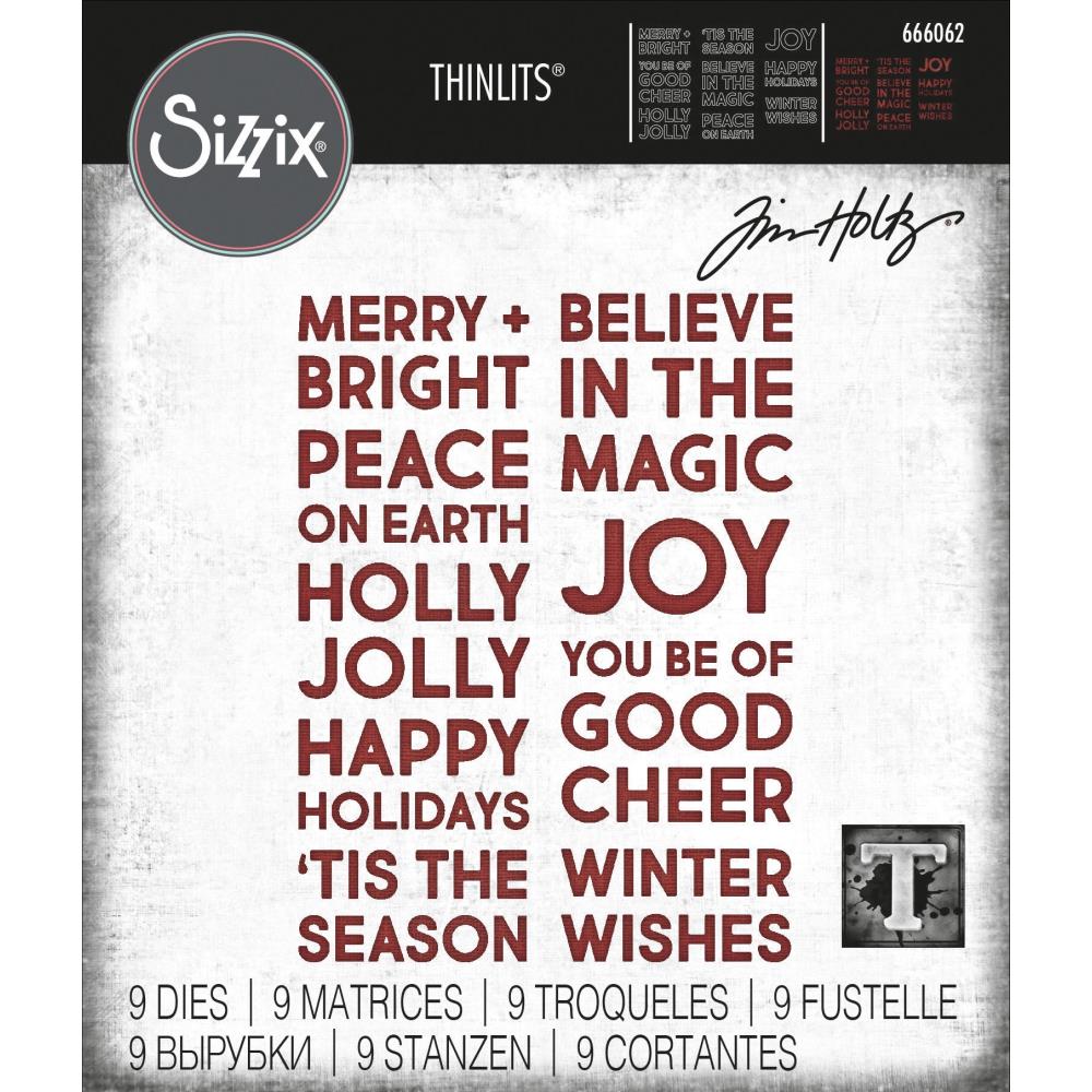 Sizzix Tim Holtz Alterations Thinlits Die - Bold Text Christmas