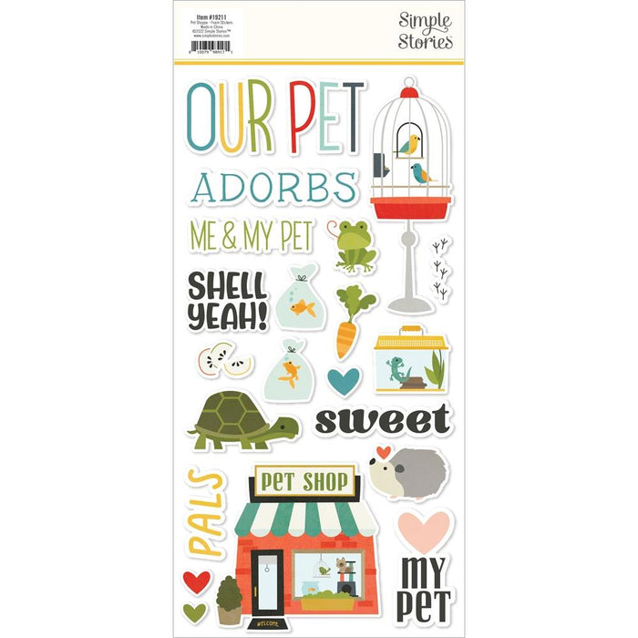 Simple Stories Pet Shoppe - Foam Stickers