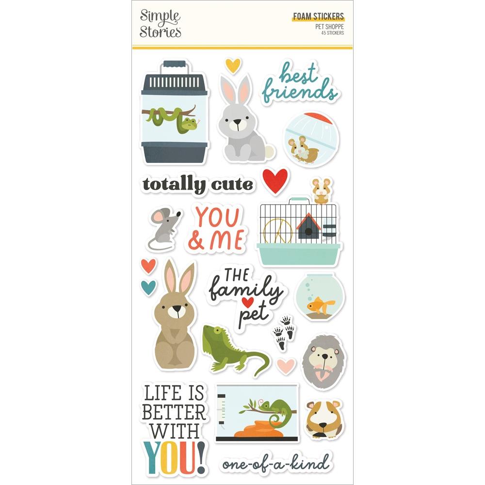 Simple Stories Pet Shoppe - Foam Stickers