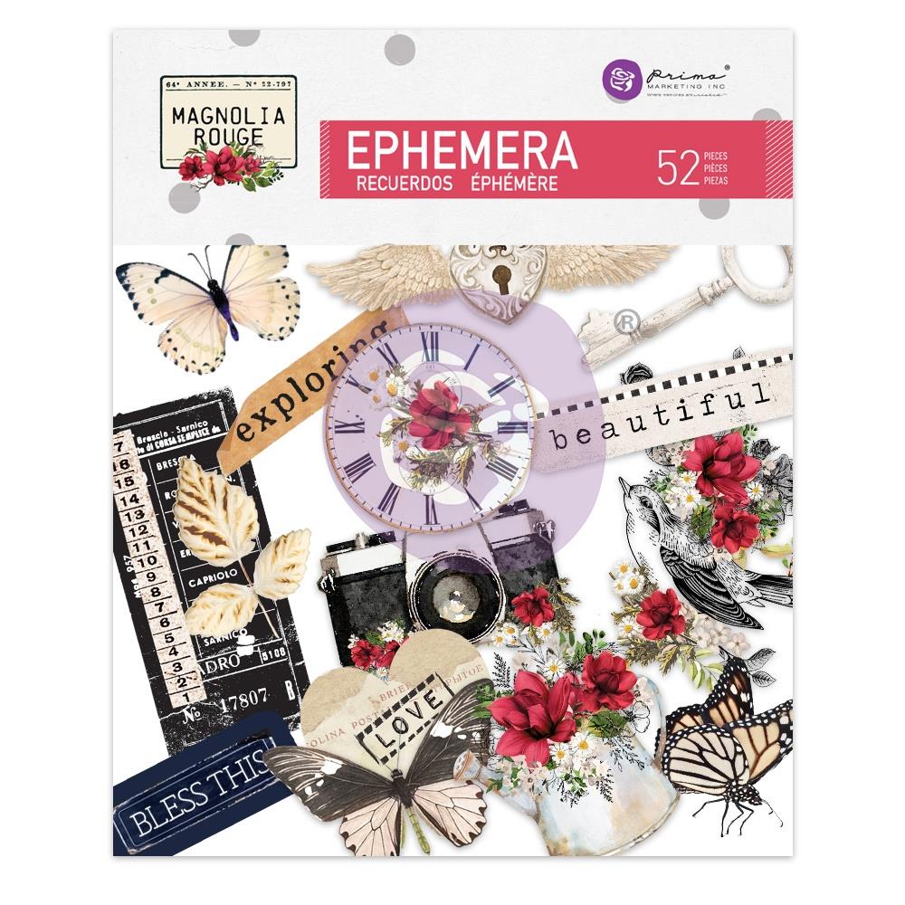 Prima Magnolia Rouge - Icon Ephemera 52 Piece