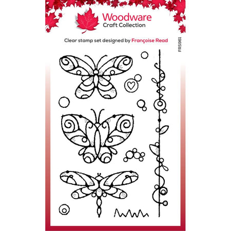 Woodware Clear Magic Stamp - Wired Butterflies