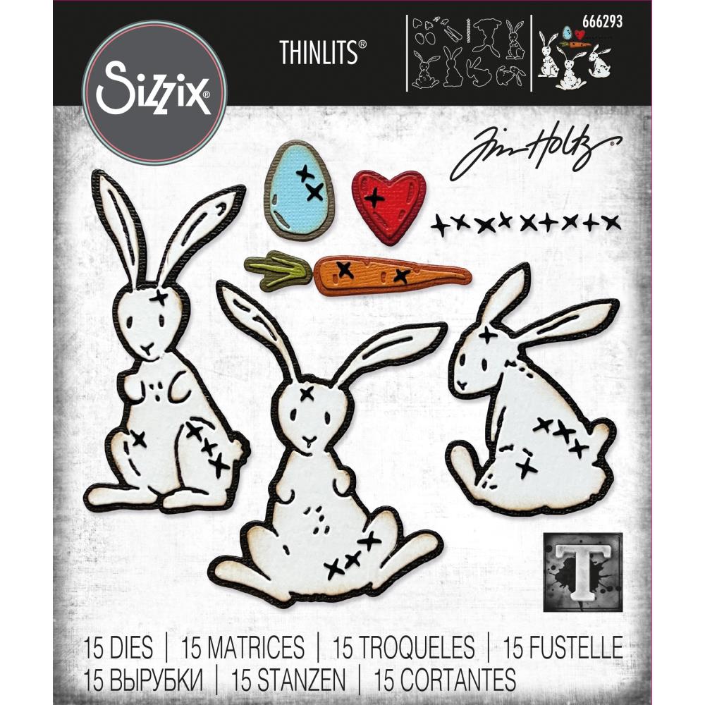 Sizzix Tim Holtz Thinlits Die Bunny Stitch Papermaze