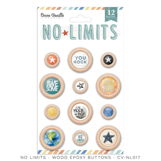 Cocoa Vanilla Studio No Limits - Wood Epoxy Buttons